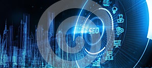 Business, Technology, Internet and network concept. SEO Search engine optimization marketing ranking