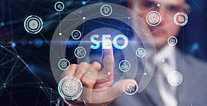 Business, Technology, Internet and network concept. SEO Search engine optimization marketing ranking