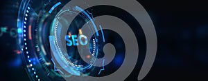 Business, Technology, Internet and network concept. SEO Search engine optimization marketing ranking. 3d illustration