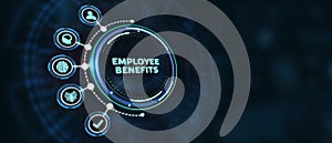 Business, Technology, Internet and network concept. Shows the inscription: EMPLOYEE BENEFITS