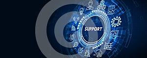 Business, Technology, Internet and network concept. Technical Support Center customer service