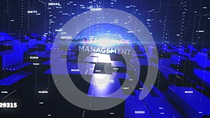 Business, technology, internet and network concept. Virtual button labeled: facility management