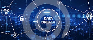 Business, Technology, Internet and network concept. word: Data breach