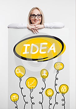 Business, technology, internet and networking concept. Light Bulb innovation Solution