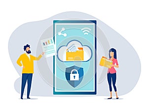 Business technology mobile cloud service concept