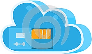 Business technology storage, cloud server service concept with data network internet web connection