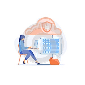 business technology storage and cloud server service concept,