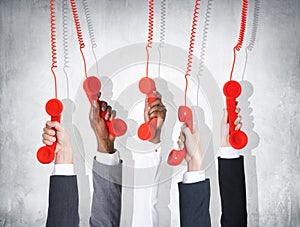 Business Telecommunication Conversation Red Phone Concept