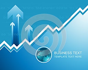 Business template background with logo and graph