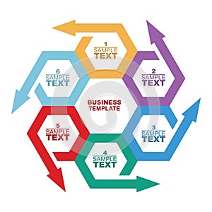 Business template, graph and flow diagram illustration