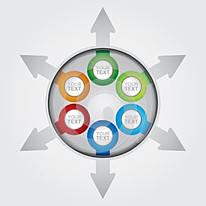 Business template, graph and flow diagram illustration