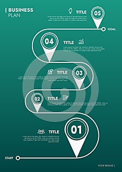 Business template for presentation. Infographic data visualization. Process chart and elements.