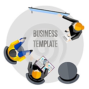 Business template. Top view workspace background