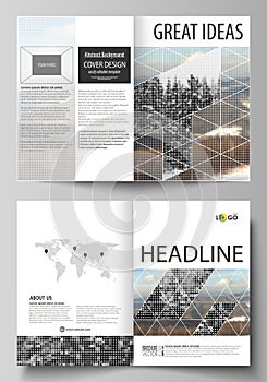 Business templates for bi fold brochure, flyer, booklet, report. Cover design template, vector layout in A4 size