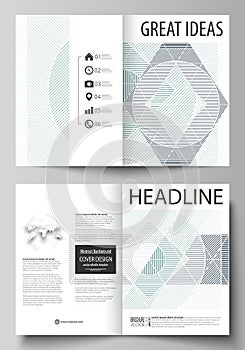 Business templates for bi fold brochure, magazine, flyer, booklet. Cover design template, abstract vector layout in A4