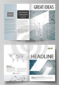 Business templates for bi fold brochure, magazine, flyer, booklet. Cover design template, vector layout in A4 size. DNA