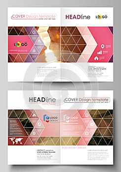 Business templates for bi fold brochure, magazine, flyer. Cover design template, abstract vector layout in A4 size