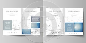 Business templates for bi fold brochure, magazine, flyer. Cover design template, vector layout in A4 size. Geometric