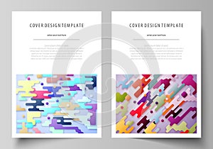 Business templates for brochure, flyer, report. Cover design template, abstract vector layout in A4 size. Bright color