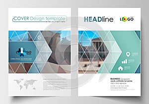 Business templates for brochure, magazine, flyer, booklet or annual report. Cover design template, flat layout in A4