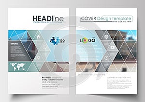 Business templates for brochure, magazine, flyer, booklet or annual report. Cover design template, flat layout in A4
