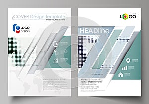 Business templates for brochure, magazine, flyer, booklet. Cover design template, Abstract layout in A4 size. Halftone