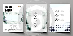 Business templates for brochure, magazine, flyer, booklet. Cover design template, Abstract layout in A4 size. Halftone