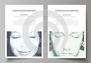 Business templates for brochure, magazine, flyer, booklet. Cover design template, Abstract layout in A4 size. Halftone