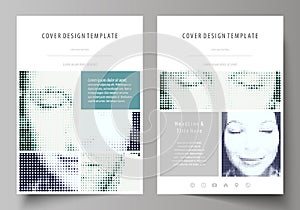 Business templates for brochure, magazine, flyer, booklet. Cover design template, Abstract layout in A4 size. Halftone