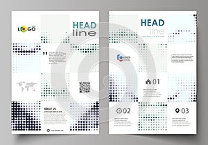 Business templates for brochure, magazine, flyer, booklet. Cover design template, Abstract layout in A4 size. Halftone