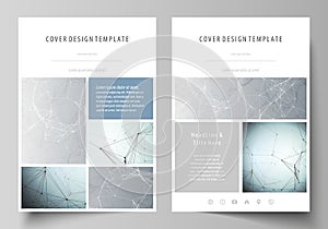 Business templates for brochure, magazine, flyer, booklet. Cover design template, vector layout in A4 size. Chemistry