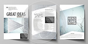 Business templates for brochure, magazine, flyer, booklet. Cover design template, vector layout in A4 size. Chemistry