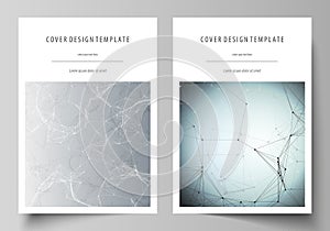 Business templates for brochure, magazine, flyer, booklet. Cover design template, vector layout in A4 size. Chemistry