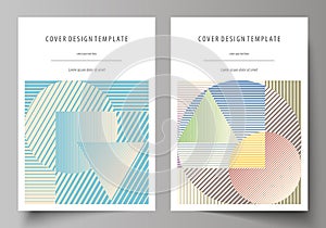 Business templates for brochure, magazine, flyer, booklet or report. Cover template, abstract vector layout in A4 size