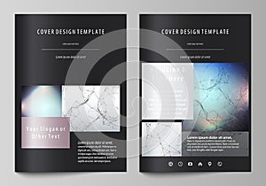 Business templates for brochure, magazine, flyer. Cover design template, vector layout in A4 size. Compounds lines and