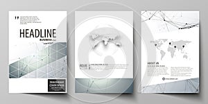 Business templates for brochure, magazine, flyer. Cover design template, vector layout in A4 size. Genetic and chemical