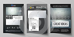 Business templates for brochure, magazine, flyer. Cover design template, vector layout in A4 size. Genetic and chemical