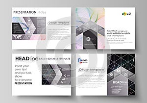 Business templates for presentation slides. Vector layouts. Colorful abstract infographic background in minimalist