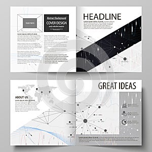 Business templates for square design bi fold brochure, flyer, annual report.