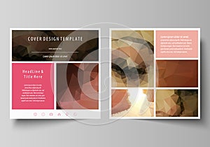 Business templates for square design brochure, magazine, flyer, booklet. Leaflet cover, abstract vector layout. Romantic