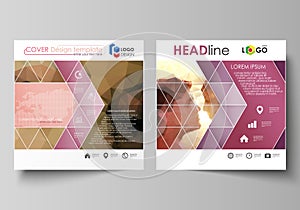 Business templates for square design brochure, magazine, flyer, booklet. Leaflet cover, abstract vector layout. Romantic