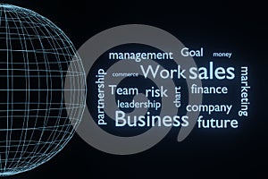 Business text Word Cloud background 3d rendering