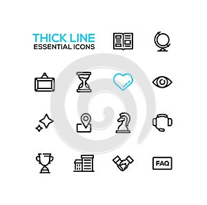Business - Thick Single Line Icons Set
