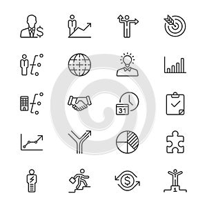 Business thin icons