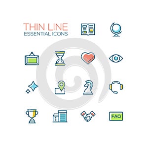 Business - Thin Single Line Icons Set