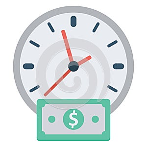 Business time, clock Color Vector icon which can be easily modified or edited