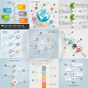 Business timeline elements template.