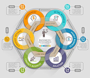 Business timeline info graphic template. Vector illustration.