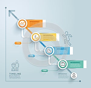 Business timeline info graphic template. Vector illustration. photo