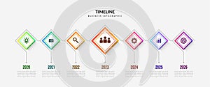Business timeline infographic elements, Colorful process chart with editable segments
